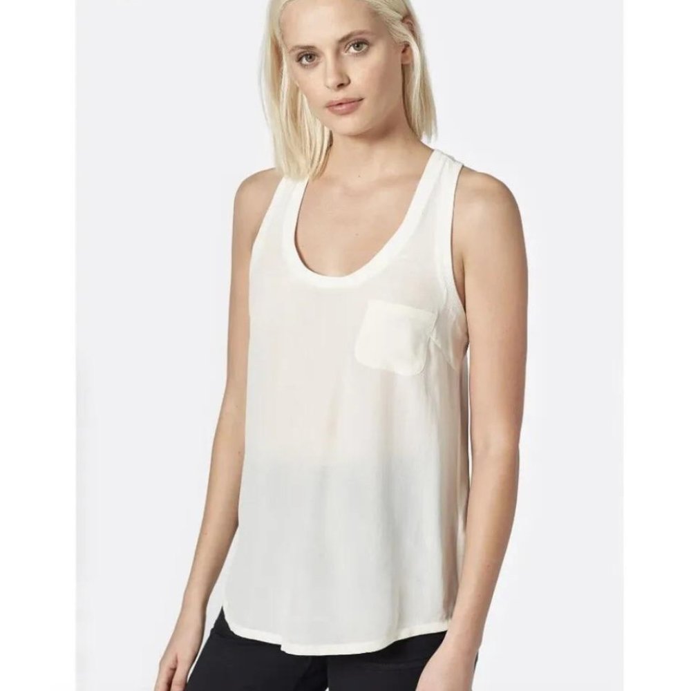 Joie Alicia Silk Sheer Top White